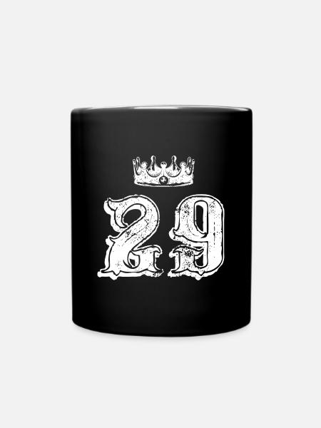 29 Zahl Krone - Tasse einfarbig - Schwarz