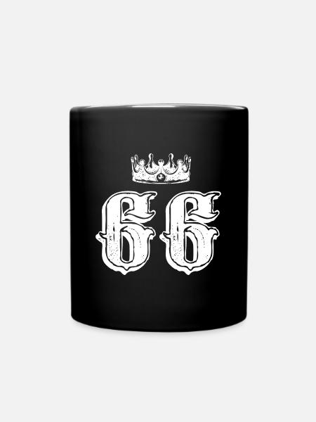 66 Number crown - Full Colour Mug - black