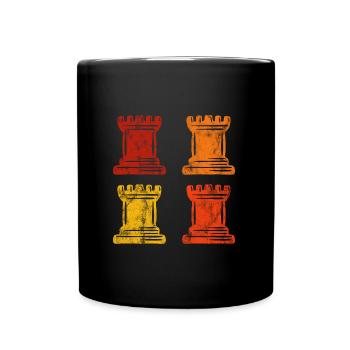 Retro Schach Schachspieler Schachmatt Schachfigur - Tasse einfarbig - Schwarz - Vorne