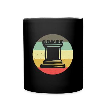 Retro Schach Schachspieler Schachmatt Schachfigur - Tasse einfarbig - Schwarz - Vorne