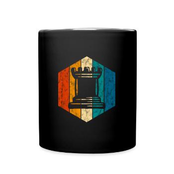 Retro Schach Schachspieler Schachmatt Schachfigur - Tasse einfarbig - Schwarz - Vorne