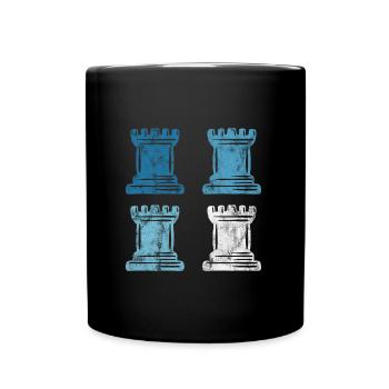 Retro Schach Schachspieler Schachmatt Schachfigur - Tasse einfarbig - Schwarz - Vorne