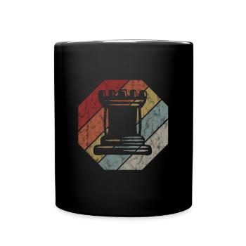 Retro Schach Schachspieler Schachmatt Schachfigur - Tasse einfarbig - Schwarz - Vorne