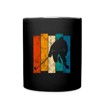 Ice Hockey Ice Hockey Retro Skates Puck Ice - Full Colour Mug - black - Front