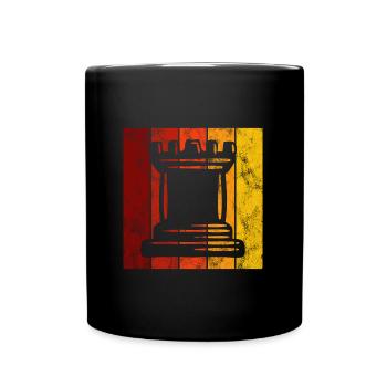 Retro Schach Schachspieler Schachmatt Schachfigur - Tasse einfarbig - Schwarz - Vorne
