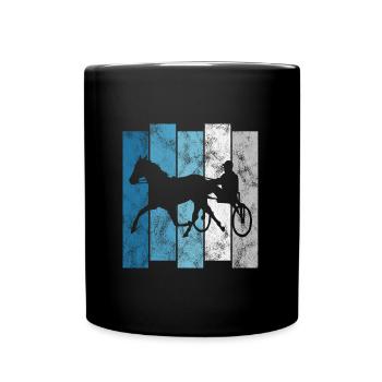 Cheval de trot Chevaux de course de trot Courses de chevaux - Mug uni - noir - Devant