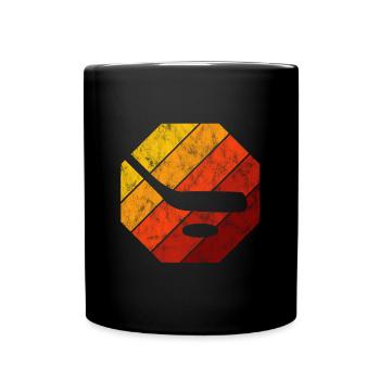 Hockey Ice Hockey Retro Skates Puck Ice - Full Colour Mug - black - Front