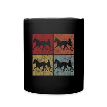 Trotting Horse Equine Trotting Sport Horse Racing - Full Colour Mug - black - Front