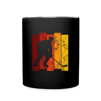 Ice Hockey Ice Hockey Retro Skates Puck Ice - Full Colour Mug - black - Front