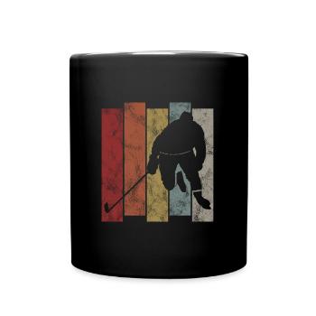 Ice Hockey Ice Hockey Retro Skates Puck Ice - Full Colour Mug - black - Front