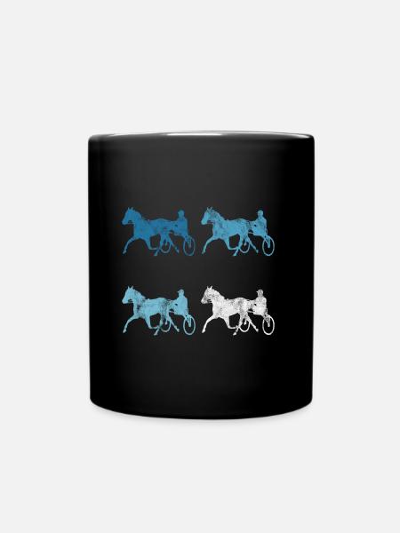 Chevaux de trot Trabrennsport Courses de chevaux - Mug uni - noir