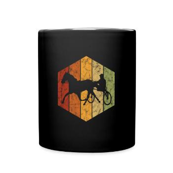 Trotter trotting in retro or vintage style - Full Colour Mug - black - Front