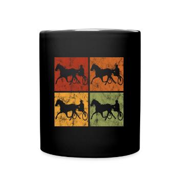 Trotter trotting in retro or vintage style - Full Colour Mug - black - Front