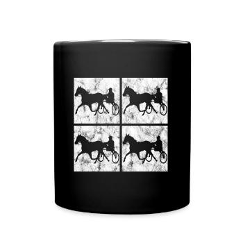 Trotteur trotter dans un style rétro ou vintage - Mug uni - noir - Devant