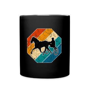 Traber Trabrennen in retro oder vintage Style - Tasse einfarbig - Schwarz - Vorne