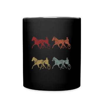 Trotter trotting races in retro or vintage style - Full Colour Mug - black - Front