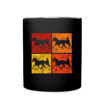 Trotter trotting races in retro or vintage style - Full Colour Mug - black - Front
