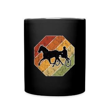 Trotter trotting races in retro or vintage style - Full Colour Mug - black - Front