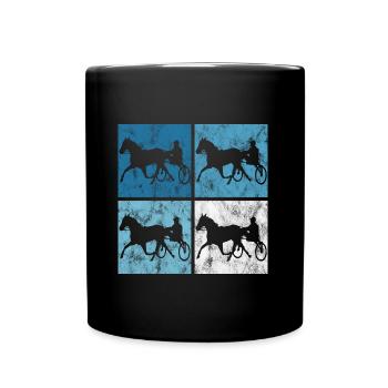 Trotter courses de trot dans un style rétro ou vintage - Mug uni - noir - Devant