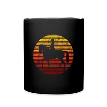 Dressur Dressurreiten Dressurreiter Reiten Pferd - Tasse einfarbig - Schwarz - Vorne