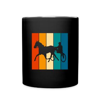 Trotter trotting races in retro or vintage style - Full Colour Mug - black - Front