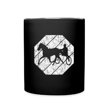 Trotter trotting races in retro or vintage style - Full Colour Mug - black - Front