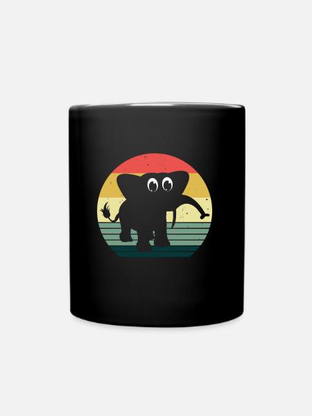 Elefanten Elefant für Kinder - Tasse einfarbig - Schwarz