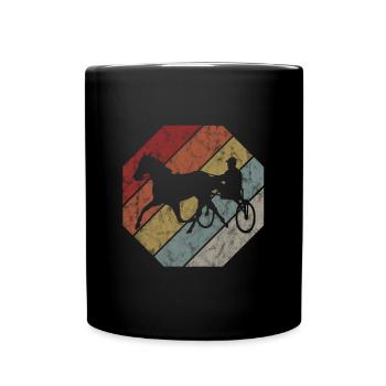 Traber Trabrennen in retro oder vintage Style - Tasse einfarbig - Schwarz - Vorne