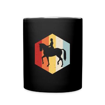 Dressur Dressurreiten Dressurreiter Reiten Pferd - Tasse einfarbig - Schwarz - Vorne