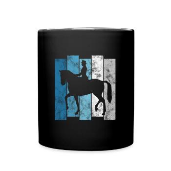Dressur Dressurreiten Dressurreiter Reiten Pferd - Tasse einfarbig - Schwarz - Vorne