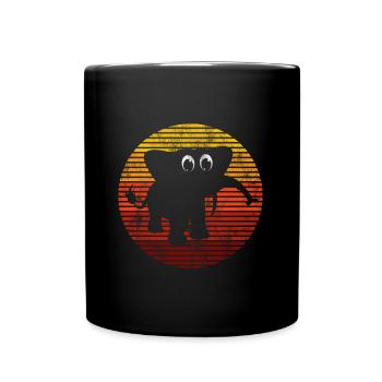 Elefanten Elefant für Kinder - Tasse einfarbig - Schwarz - Vorne