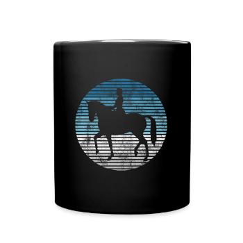 Dressur Dressurreiten Dressurreiter Reiten Pferd - Tasse einfarbig - Schwarz - Vorne