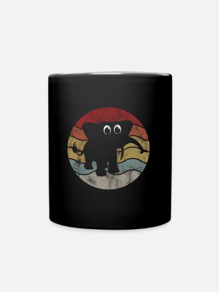 Elefanten Elefant für Kinder - Tasse einfarbig - Schwarz