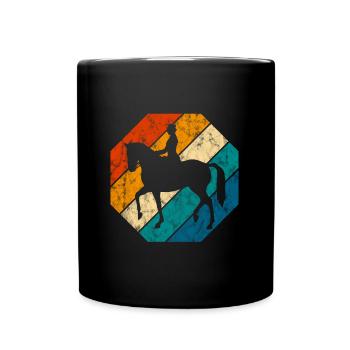 Dressur Dressurreiten Dressurreiter Reiten Pferd - Tasse einfarbig - Schwarz - Vorne
