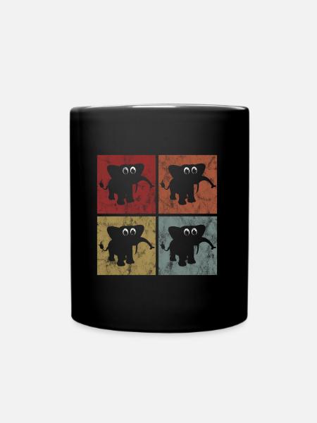 Elefanten Elefant für Kinder - Tasse einfarbig - Schwarz