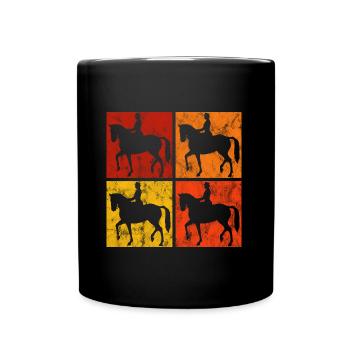 Dressage Dressage Rider Riding Horse - Full Colour Mug - black - Front