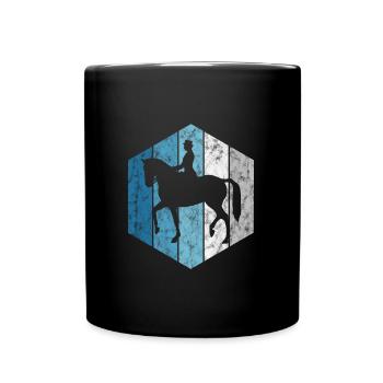 Dressur Dressurreiten Dressurreiter Reiten Pferd - Tasse einfarbig - Schwarz - Vorne