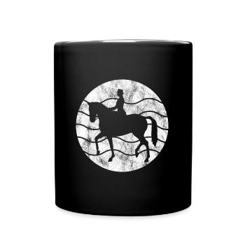 Dressur Dressurreiten Dressurreiter Reiten Pferd - Tasse einfarbig - Schwarz - Vorne