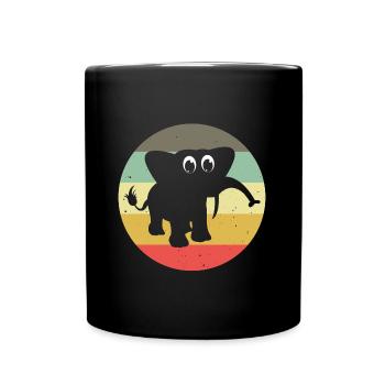 Elefanten Elefant für Kinder - Tasse einfarbig - Schwarz - Vorne