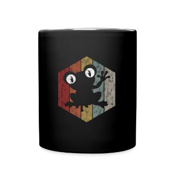 Frosch Frösche Geschenk für Kinder Lustig Witzig - Tasse einfarbig - Schwarz - Vorne