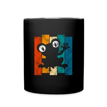Frosch Frösche Geschenk für Kinder Lustig Witzig - Tasse einfarbig - Schwarz - Vorne