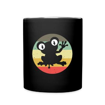 Frosch Frösche Geschenk für Kinder Lustig Witzig - Tasse einfarbig - Schwarz - Vorne