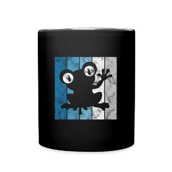 Frosch Frösche Geschenk für Kinder Lustig Witzig - Tasse einfarbig - Schwarz - Vorne