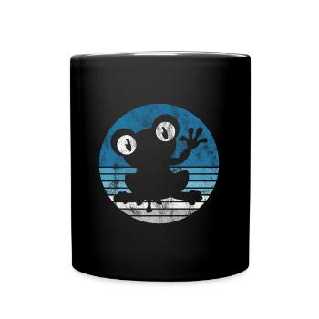 Frosch Frösche Geschenk für Kinder Lustig Witzig - Tasse einfarbig - Schwarz - Vorne