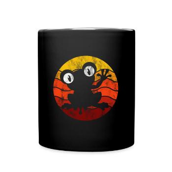 Frosch Frösche Geschenk für Kinder Lustig Witzig - Tasse einfarbig - Schwarz - Vorne