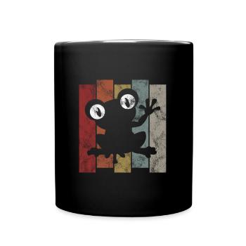 Frosch Frösche Geschenk für Kinder Lustig Witzig - Tasse einfarbig - Schwarz - Vorne