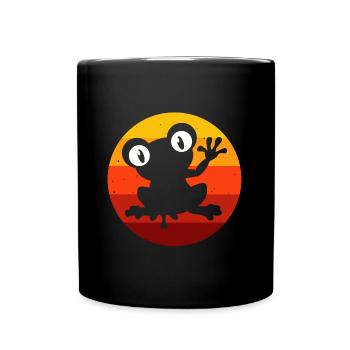 Frosch Frösche Geschenk für Kinder Lustig Witzig - Tasse einfarbig - Schwarz - Vorne