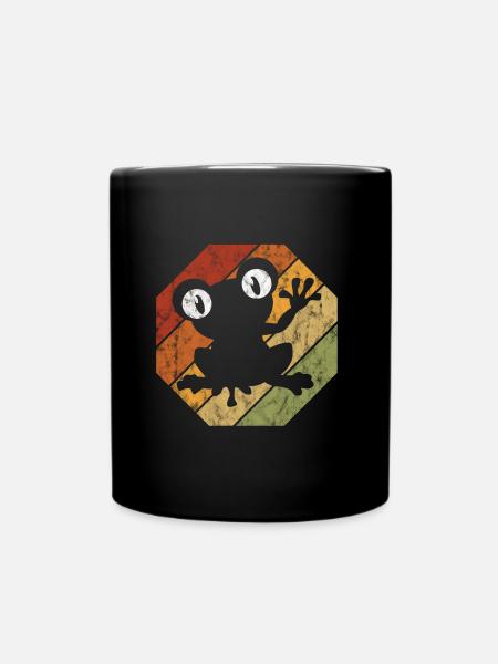 Frog Frogs Gift for Kids Funny Funny - Full Colour Mug - black