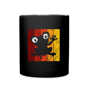 Frosch Frösche Geschenk für Kinder Lustig Witzig - Tasse einfarbig - Schwarz - Vorne
