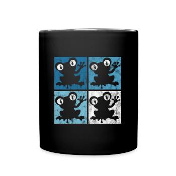 Frosch Frösche Geschenk für Kinder Lustig Witzig - Tasse einfarbig - Schwarz - Vorne